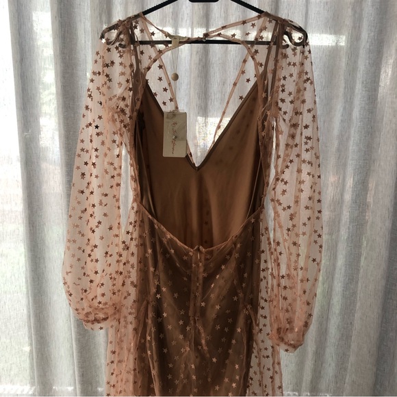 For Love & Lemons Sheer Star Maxi Dress Size Medium - Picture 9 of 11